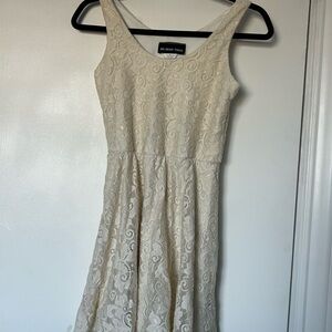 Eggshell white mini dress